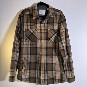 Weatherproof Vintage Shirt Jacket Mens Medium Plaid Flannel‎ Button Up Workwear